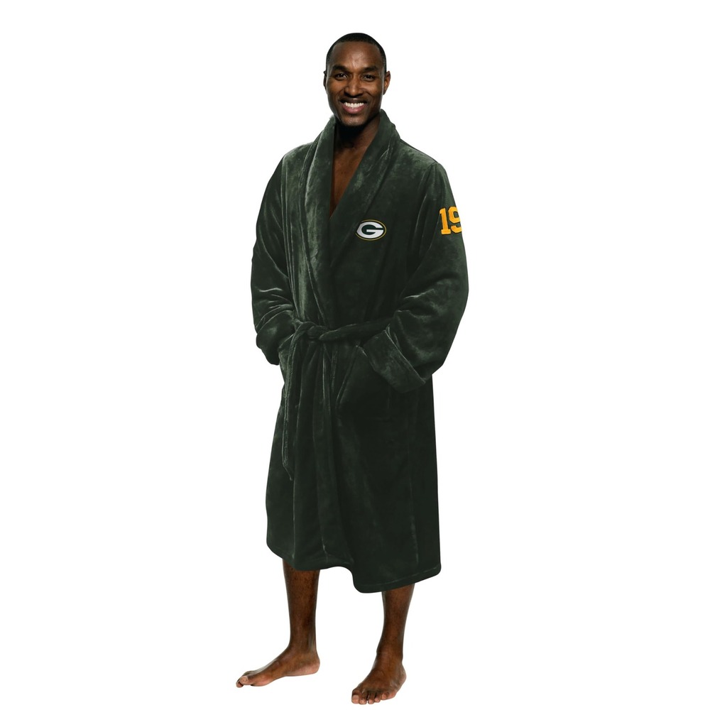 NWOT Green Bay Packers NFL Silk Touch Bath Robe L/XL 26x47 The Northwest Men